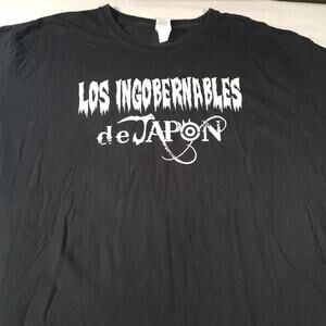 Los Ingobernables DeJapon Gildan Crew Neck Graphic T Shirt Mens Size 2XL Black